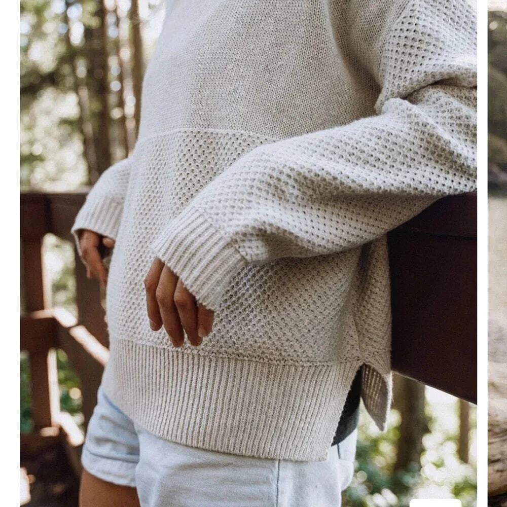 Passenger Made to Roam Sweater Cove Recycled Wool Blend Knitted Cream Size S